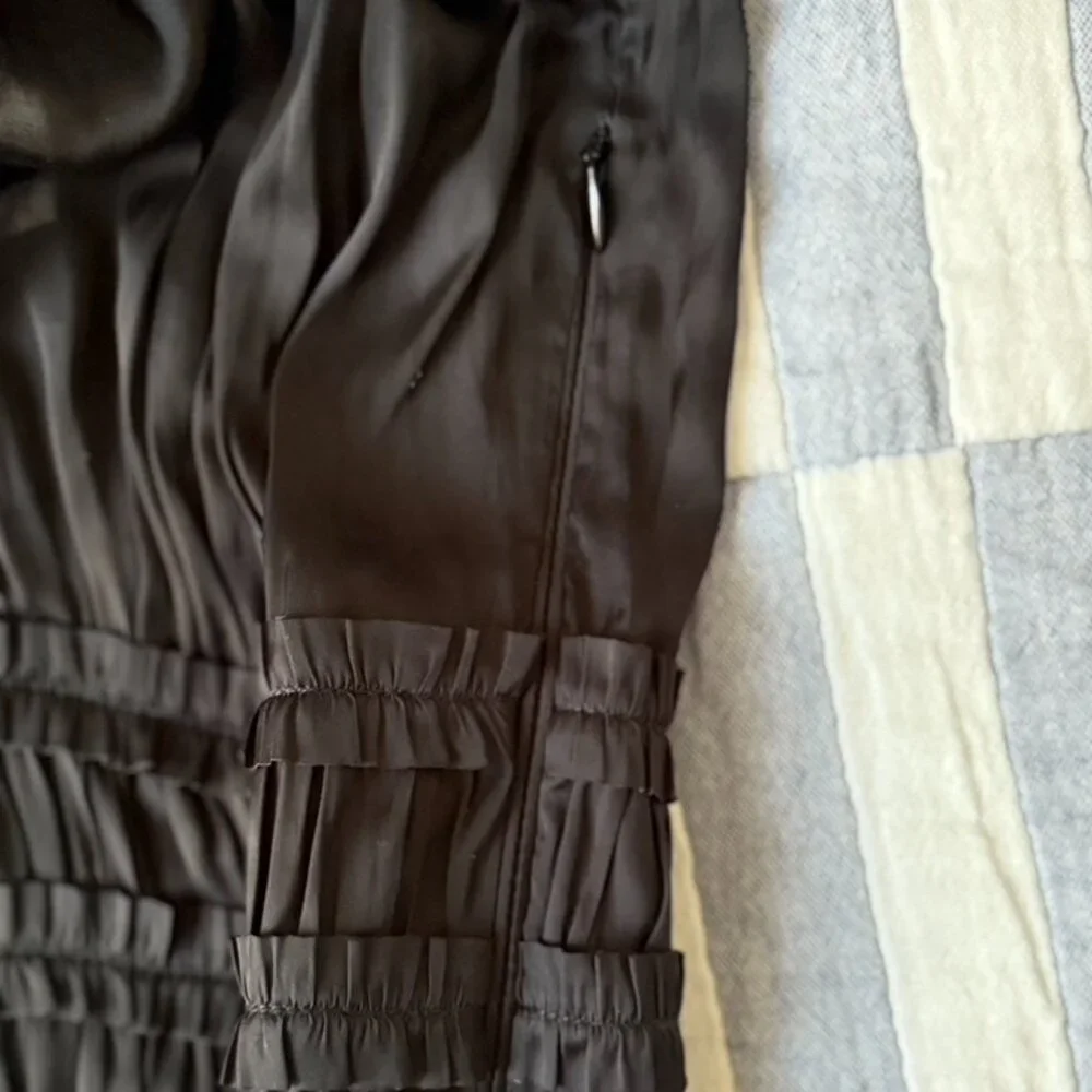Ulla Johnson, Olivia Midi Dress in Black Satin, Size 0 - Picture 12 of 16